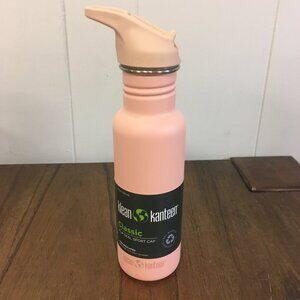 NEW Klean Kanteen Pink / Coral Water Bottle 18 oz Classic Flip Sport Cap
